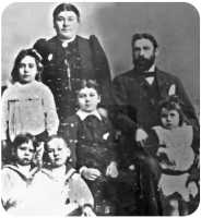 Philip John and Mary Agnes De La Cour, nee Kelly, and family at Christchurch, New Zealand in the 1890s