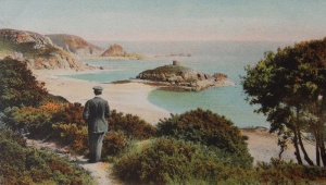 A tinted version of an early 20th century LL postcard of Portelet