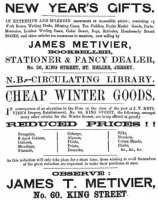1855 advert from the Jersey Independent