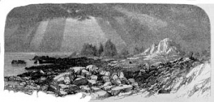 A drawing of the rocks at La Corbiere dated 1862 - 11 years before the lighthouse was built