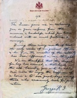 A personal letter to Private Le Huquet from George V, after his release from a prisoner-of-war camp