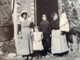 Clemence Audrain, nee Fosse, on the right holding the baby