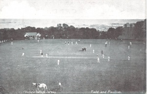 Cricket games in progress on College Field