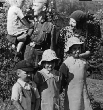 A German soldier with a Jersey family