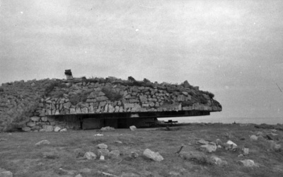 This camouflaged gun emplacement at Noirmont was demolished in 1944