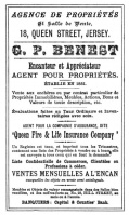 1887 advert from L'Almanach de la Gazette de Jersey