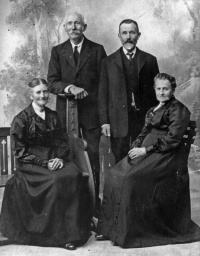 Philippe John de Gruchy (1859-1930), and his wife, Mary Ann Eliza, nee Bree, on the left of this photograph; (The family of the late Winter de Gruchy)