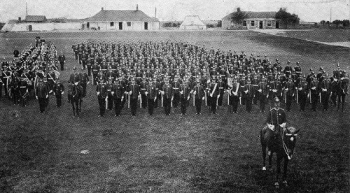 The East Surrey Regiment on parade