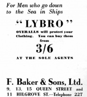 1938 advertisement for Frederick Baker