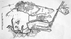A plan of the harbour enlargement project abandoned in 1877