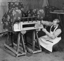 In the upholstry workshop