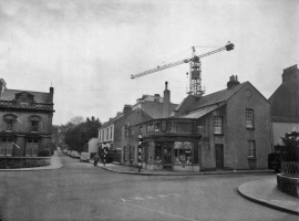 The eastern end of La Motte Street at the junction with St James' Street to the right and Grosvenor Street straight ahead