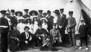 Families visiting a Militia camp, picture by Percival Dunham