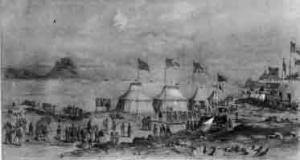 Rifle Volunteers on Grouville Common in 1861