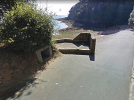 Current picture of the German gun emplacement, Belcroute slipway. The small rectangular concrete feature on the left, was originally wood-lined, with a wooden door. It housed a field telephone