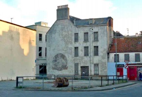 The Dumaresq Street frontage of Foot's shop showing the much faded HMV logo