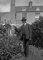 Henry in the back garden of 6 Belvidere Terrace ...