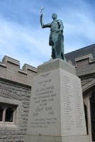 The Great War memorial with its statue of Sir Galahad
