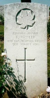 The grave of Great War casualty Francois Auguste Vasselin at Ligny St Flochel British Cemetery, Averdoingt, near St Pol