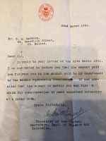 A somewhat terse response to a letter of complaint about the level of compensation paid for a requisitioned vehicle