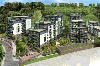 Now:The new housing development being built in the quarry