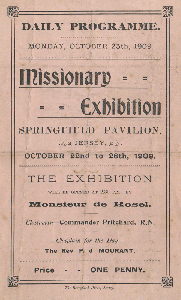 Missionary Exhibition programme
