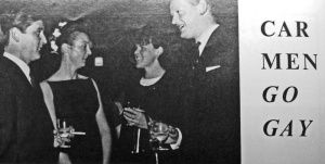 Car dealers at a reception in 1965: How our language changes!