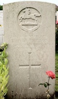 The grave of Great War casualty Thomas John Le Breton, Brown's Road Military Cemetery, Festubert