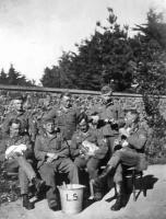 German soldiers with rabbits