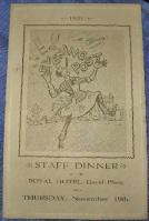 1931 staff annual dinner menu