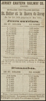 1910 timetable advertised in Chronique de Jersey