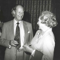 Joan Stevens with Lieut-Governor Sir Peter Whiteley