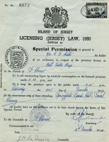 Licensing Law permit for the Hotel Victor Hugo in 1966