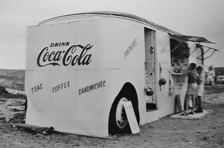 Two coaches converted to cafes - location unknown ...