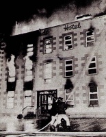 Fire destroys the hotel