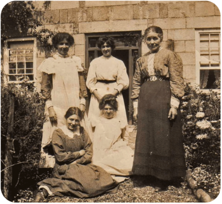 Louisa Cudlipp with four of her daughters at the family home, The Limes