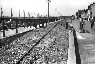 ... the German railway track remains to be removed