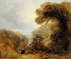 Wooded scene; John Le Capelain