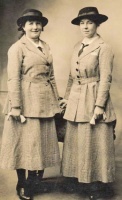 Florence de la Haye, nee Moulin, and her sister Olive in 1918