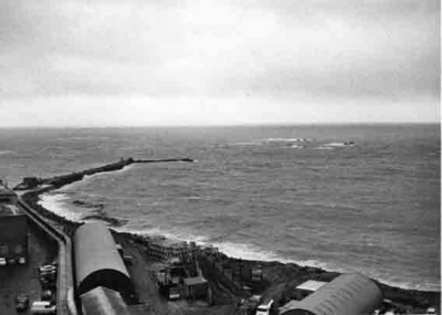 November 1973 - The new sea wall stretches out beyond where the 1870s project failed