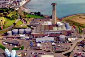 The island's power station at La Collette, little used today because most of Jersey's electricity needs are supplied via an undersea cable from France