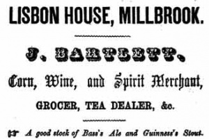 J Bartlett was at Lisbon House in 1857