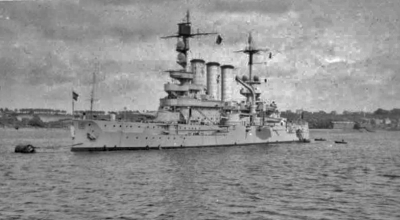 Unidentified German navy ship believed to be at anchor off the south coast of Jersey