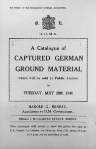 An auction of German equipment in 1946