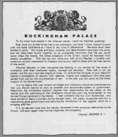 King George VI's message to islanders in 1945