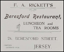 1900 advert for Beresford Restaurant