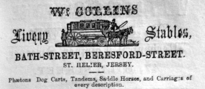 Collins livery stable was on the corner of Beresford Street and Bath Street in 1874, right in the middle of what today is a busy shopping area.