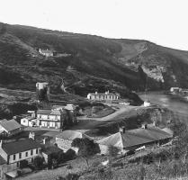 Looking down on hotels and barracks