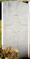 The grave of Great War casualty Frederick Charles Denis at Bagneux British Cemetery, Gezaincourt