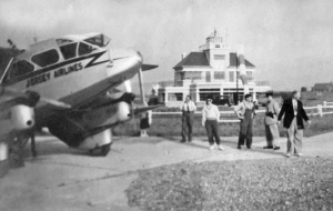 A Jersey Airlines Rapide in France. This is not Dinard Airport, but may be St Brieuc
